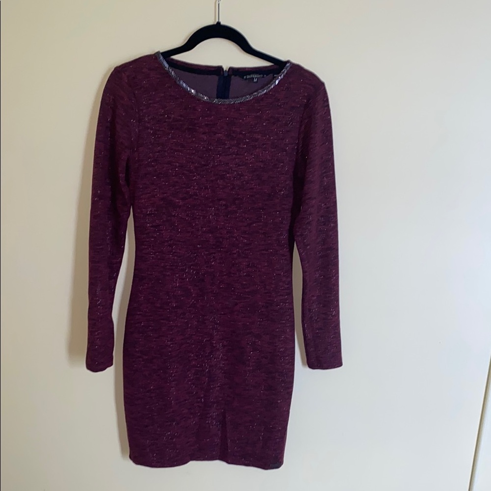 Superdry Maroon Long Sleeve Dress